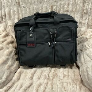 Tumi Black Ballistic Nylon Travel Briefcase with Front Pockets